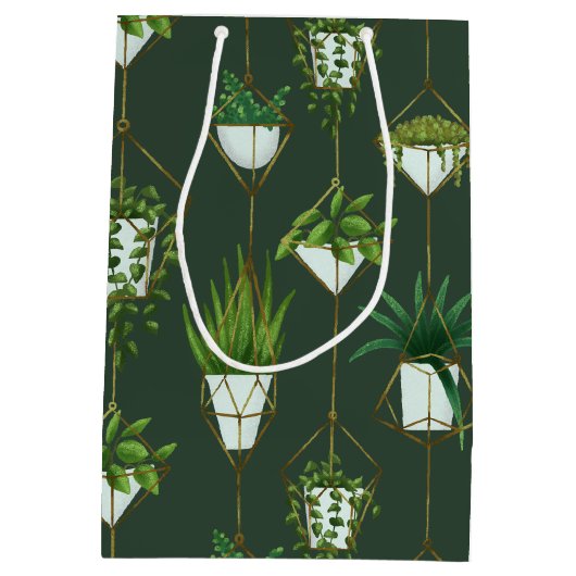 Muster für geometrische Hanging-Haushaltspflanze Mittlere Geschenktüte (Rückseite)