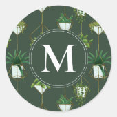 Muster für geometrische Hanging-Haushaltspflanze Runder Aufkleber (Vorderseite)