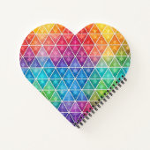 Muster für geometrische Herzrainbow-Farben Notizblock (Rückseite)