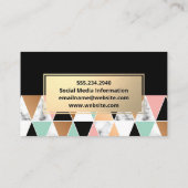 Muster für geometrische Marmorfarben Visitenkarte (Rückseite)
