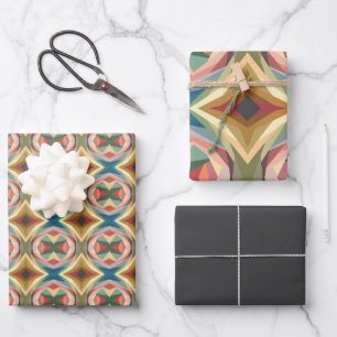 Muster für geometrische Pop-Farbblöcke Geschenkpapier Set
