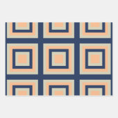 Muster für geometrische Quadrate in Blau-Grau Geschenkpapier Set (Vorderseite 3)