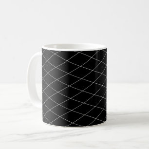 Muster für geometrische Schwarz-weiße Diagonalstre Kaffeetasse