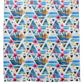 Muster für geometrische tropische Blume Duschvorhang (Vorderseite)