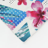 Muster für geometrische tropische Blume Fleecedecke (Ecke)