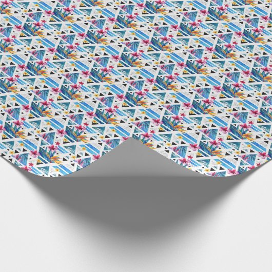 Muster für geometrische tropische Blume Geschenkpapier (Ecke)