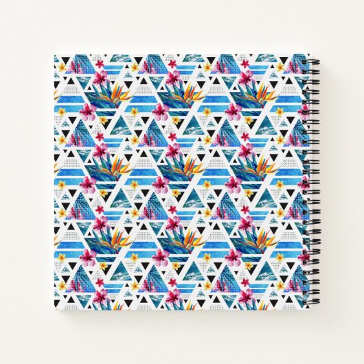 Muster für geometrische tropische Blume Notizbuch (Rückseite)