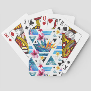 Muster für geometrische tropische Blume Spielkarten