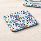 Muster für geometrische tropische Blume Untersetzer (Linke Seite)