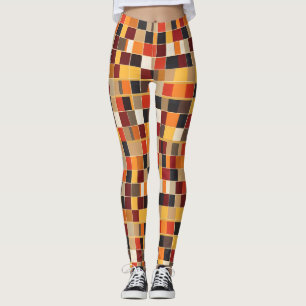 Muster für geometrische, warme Farben Leggings