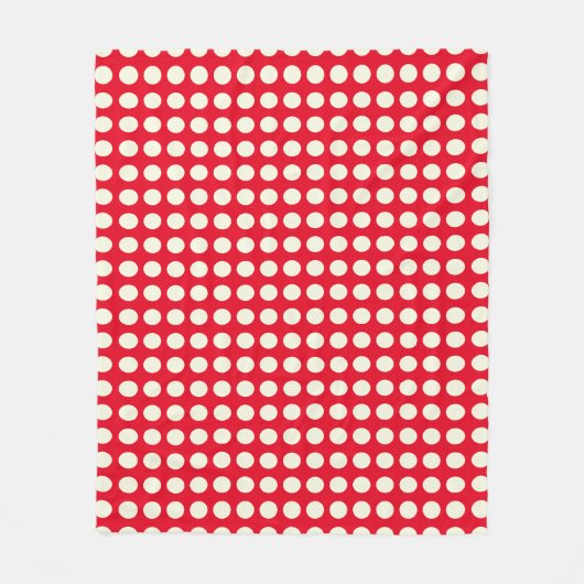 Muster für geometrische weiße und rote Punkte Fleecedecke (Vorderseite)