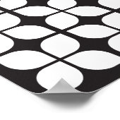 Muster für geometrisches hinteres Leaf Weiß Poster (Ecke)