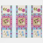 Muster für gerahmte Blumenquadrate Fleecedecke (Vorderseite (Horizontal))