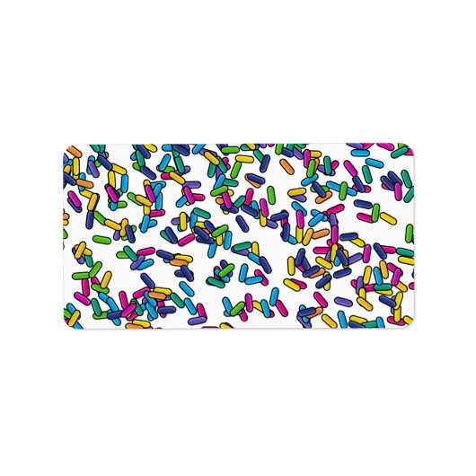 Muster für gescatte Sprinkles Adressaufkleber (Vorne)