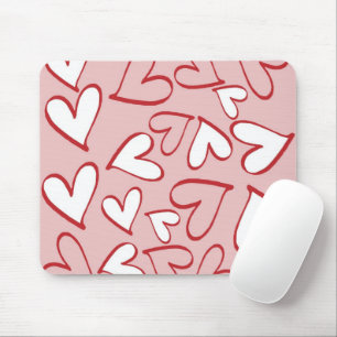 Muster für gescatterte Herzen Mousepad