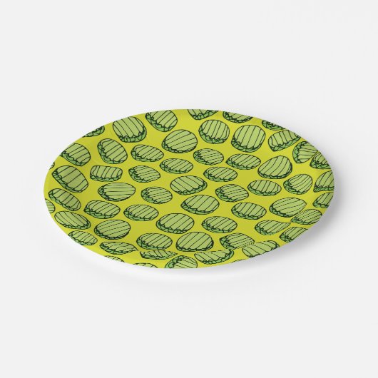 Muster für geschnittene Pickles Pappteller (Schrägansicht)