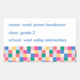 Muster für gespielte Multicolor-Blöcke Rechteckiger Aufkleber