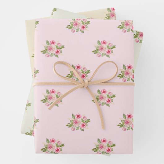 Muster für gestrichene Rose Geschenkpapier Set (Beispiel)
