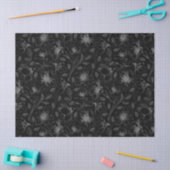 Muster für gezeichnete florale Kontur Grau/schwarz Seidenpapier (Basteln)