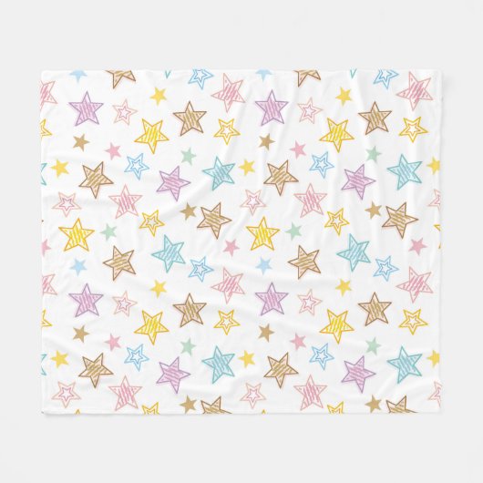 Muster für gezeichnete Sterne Fleecedecke (Vorderseite (Horizontal))