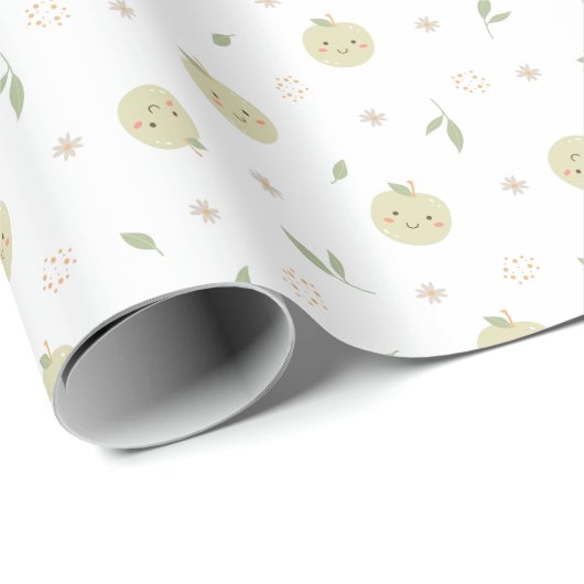 Muster für glückliche Äpfel - Papierrollen Geschenkpapier (Rolleneckpunkt)