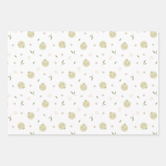 Muster für glückliche Äpfel - Set für Papier (Vorderseite 2)