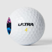 Muster für glühende Neon-Blume Golfball (Logo)