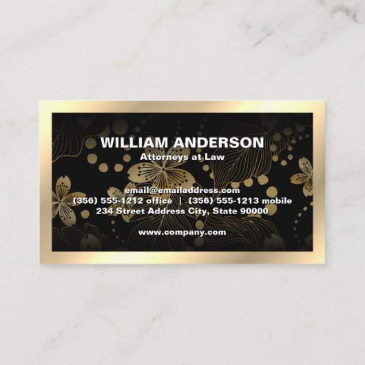 Muster für Gold-Blätter | QR-Code Visitenkarte (Rückseite)