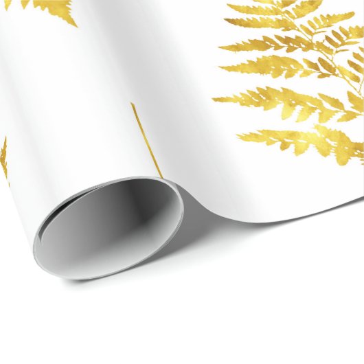 Muster für Gold Fern-Blätter Geschenkpapier (Rolleneckpunkt)