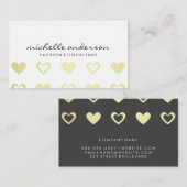 Muster für goldene Herzen Visitenkarte (Vorne/Hinten)