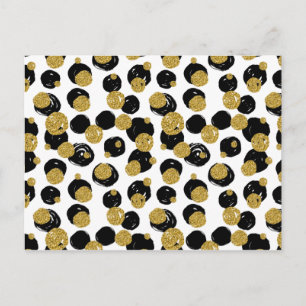 Muster für goldene und schwarze Punkte Postkarte