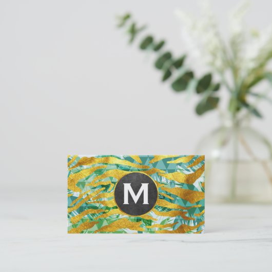 Muster für Goldfolie | Boho Geometric Muster Visitenkarte (Stehend Vorderseite)