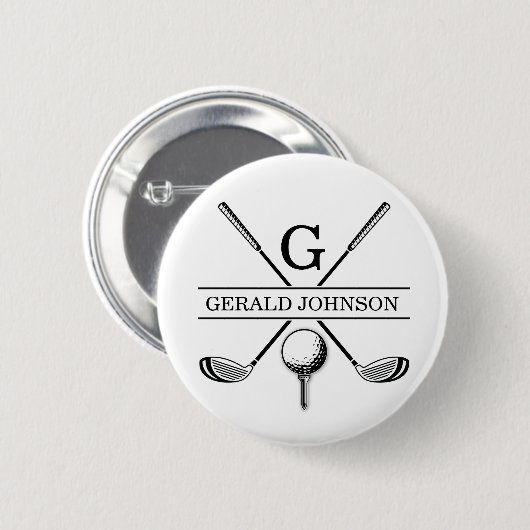 Muster für Golf mit Kleider-Monogramm-Vorlage Button (Vorne & Hinten)