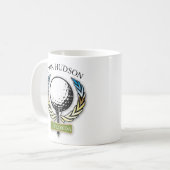 Muster für Golf mit Kleider-Monogramm-Vorlage Kaffeetasse (Vorderseite Links)