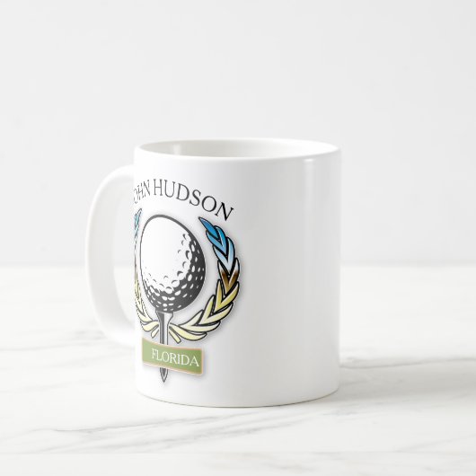 Muster für Golf mit Kleider-Monogramm-Vorlage Kaffeetasse (Vorderseite Links)