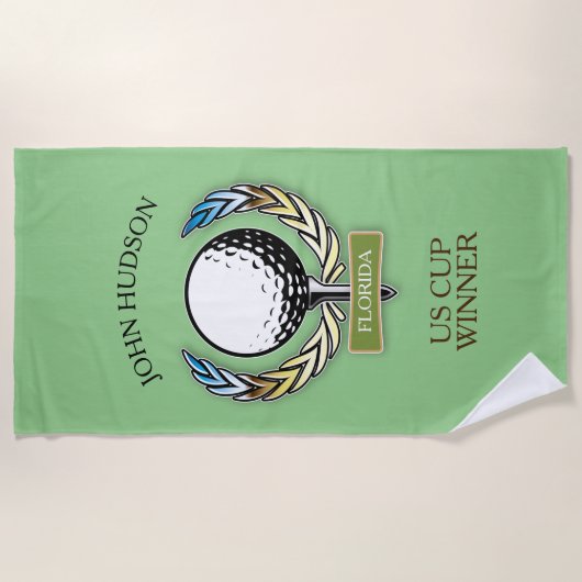 Muster für Golf mit Kleider-Monogramm-Vorlage Strandtuch (Vorderseite)