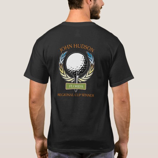 Muster für Golf mit Kleider-Monogramm-Vorlage T-Shirt (Rückseite)