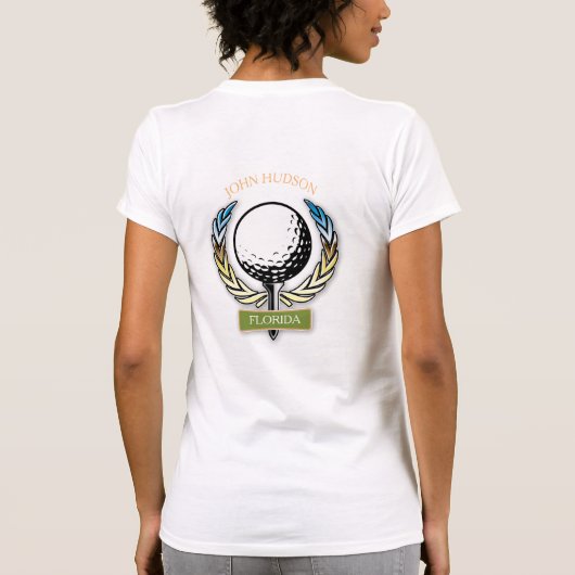 Muster für Golf mit Kleider-Monogramm-Vorlage T-Shirt (Rückseite)