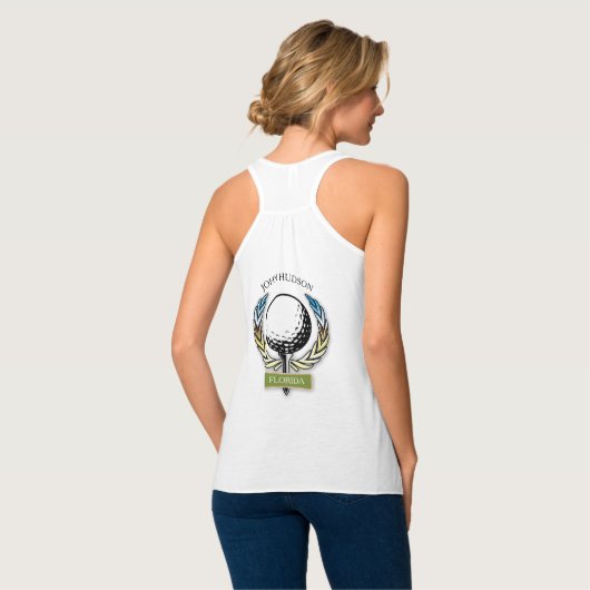 Muster für Golf mit Kleider-Monogramm-Vorlage Tank Top (Rückseite Vollansicht)