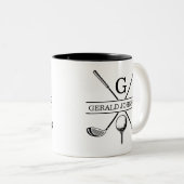 Muster für Golf mit Kleider-Monogramm-Vorlage Zweifarbige Tasse (VorderseiteRechts)