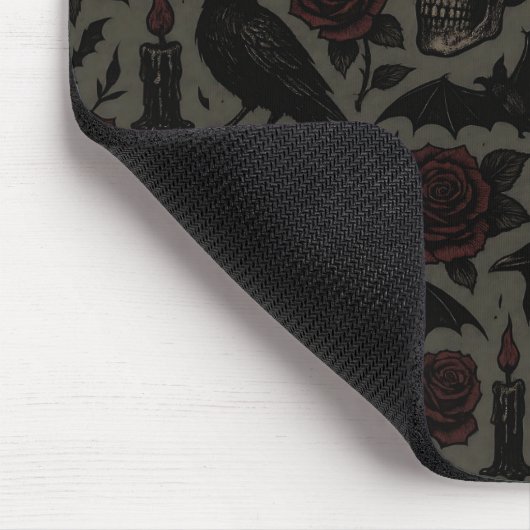 Muster für Gothic Skulls, Crows & Rose Mousepad (Ecke)