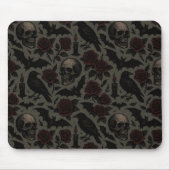 Muster für Gothic Skulls, Crows & Rose Mousepad (Vorne)
