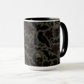 Muster für Gothic Skulls, Crows & Rose Tasse (VorderseiteRechts)