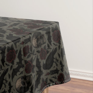 Muster für Gothic Skulls, Crows & Rose Tischdecke
