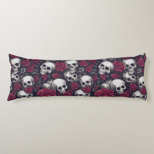 Muster für Gothic Skulls & Rote Rosen Seitenschläferkissen