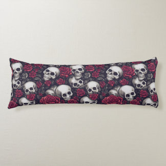 Muster für Gothic Skulls & Rote Rosen Seitenschläferkissen