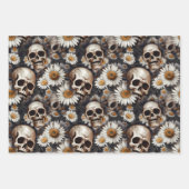 Muster für gotische Skulls und Blume Geschenkpapier Set (Vorderseite)