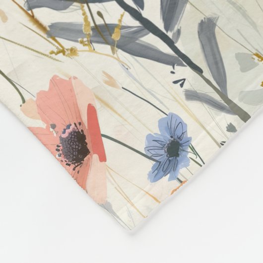 Muster für Gouache Meadow Blume Fleecedecke (Ecke)
