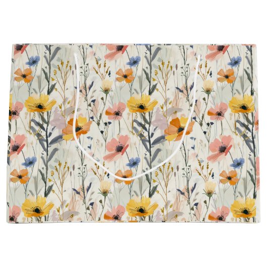 Muster für Gouache Meadow Blume Große Geschenktüte (Vorderseite)