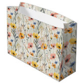 Muster für Gouache Meadow Blume Große Geschenktüte (Rückseite Schrägansicht)